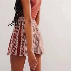 Free People NWOT Women's High Waist Brown Patterned Shorts Size S